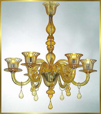 Murano Chandeliers Model: MD8016-6 AMBER